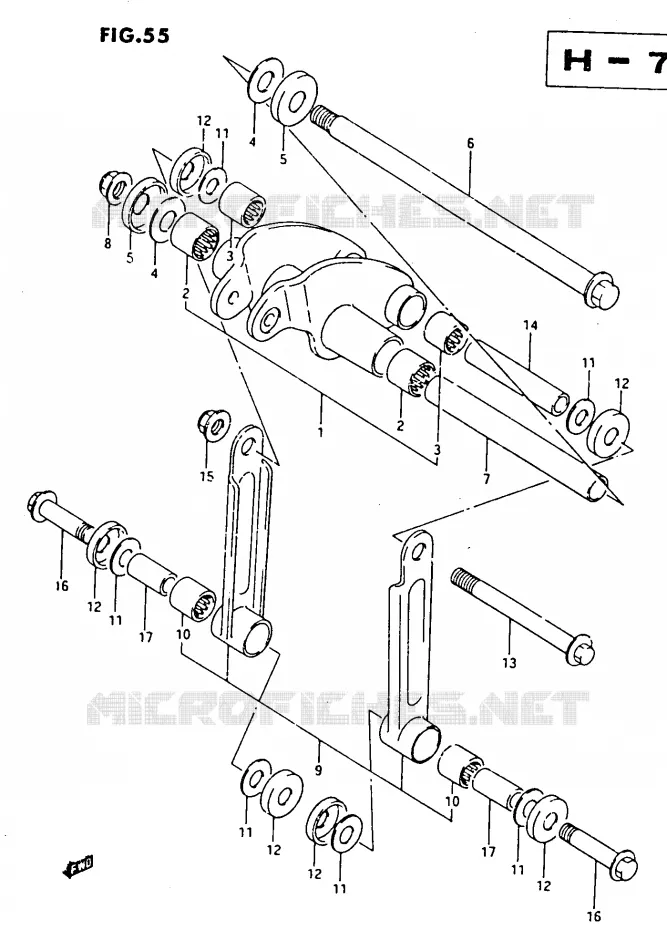 BIELLETTE DE SUSPENSION ARRIERE Suzuki MOTO 500 DR 1986  DR500SG(G/H/J)
