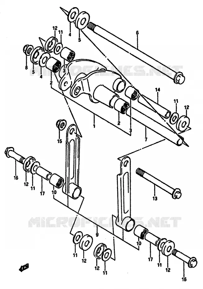 BIELLETTE DE SUSPENSION ARRIERE Suzuki MOTO 600 DR 1985  DR600SF(E2)