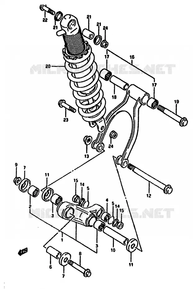 BIELLETTE DE SUSPENSION ARRIERE Suzuki MOTO 650 DR 1992  DR650RUN(N/P/R)