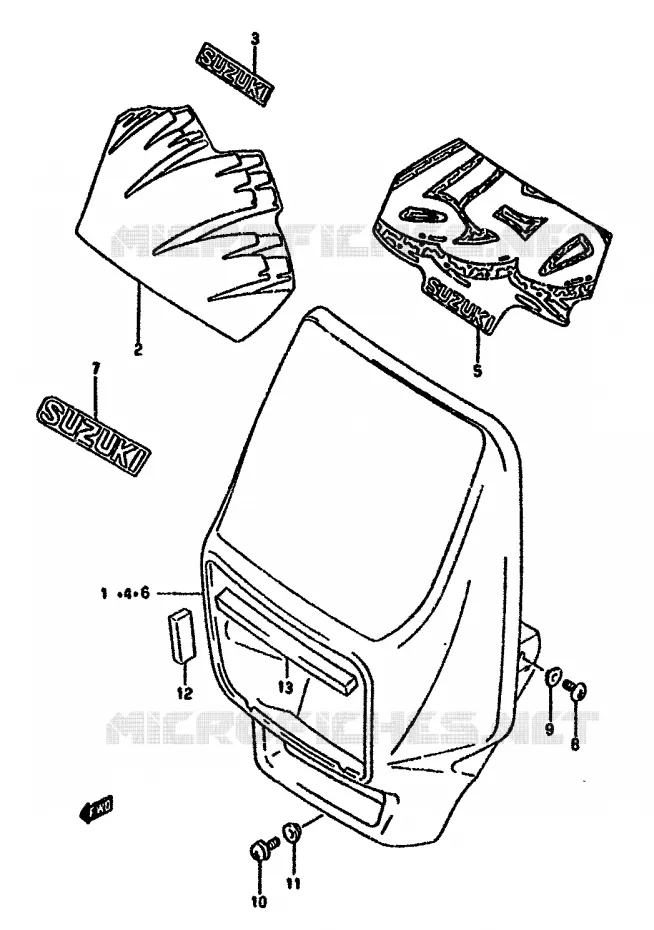 BOL DE PHARE Suzuki MOTO 650 DR 1992  DR650RUN(N/P/R)