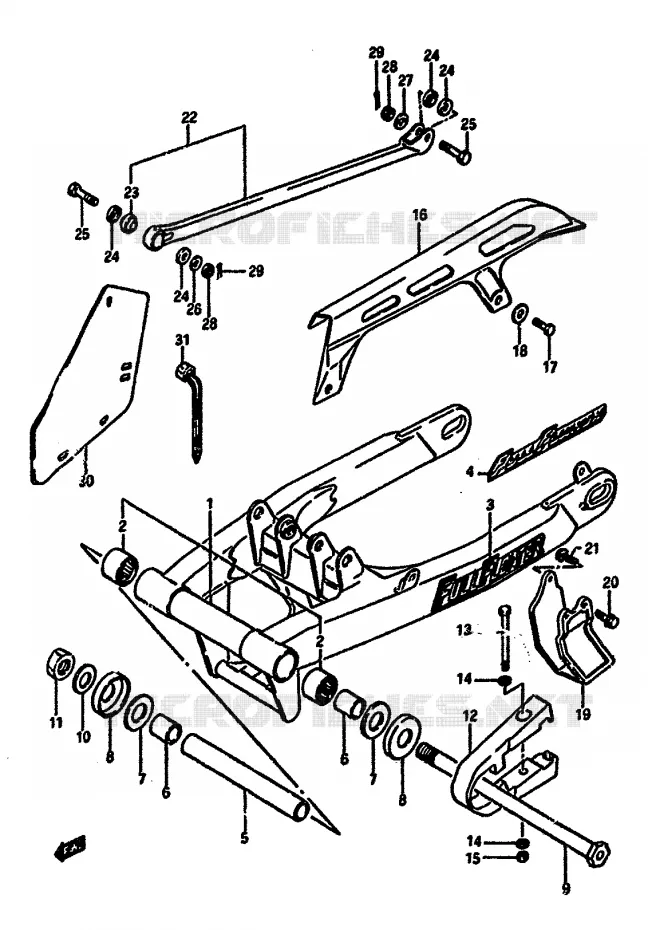 BRAS OSCILLANT ARRIERE Suzuki MOTO 600 DR 1986  DR600SUG(E2)