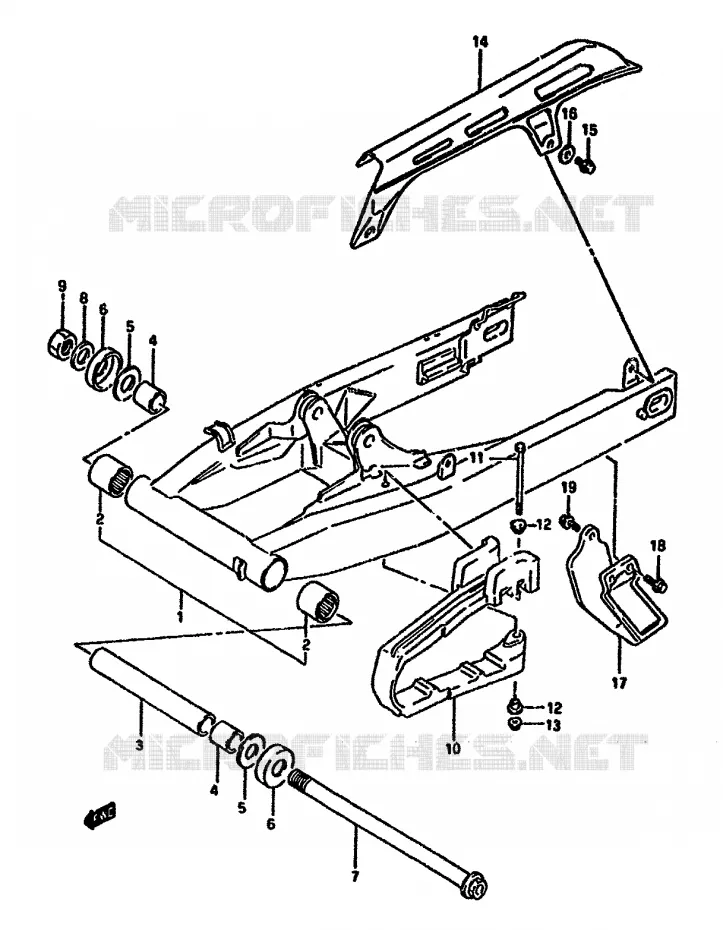 BRAS OSCILLANT ARRIERE Suzuki MOTO 650 DR 1992  DR650RN(N/P/R)
