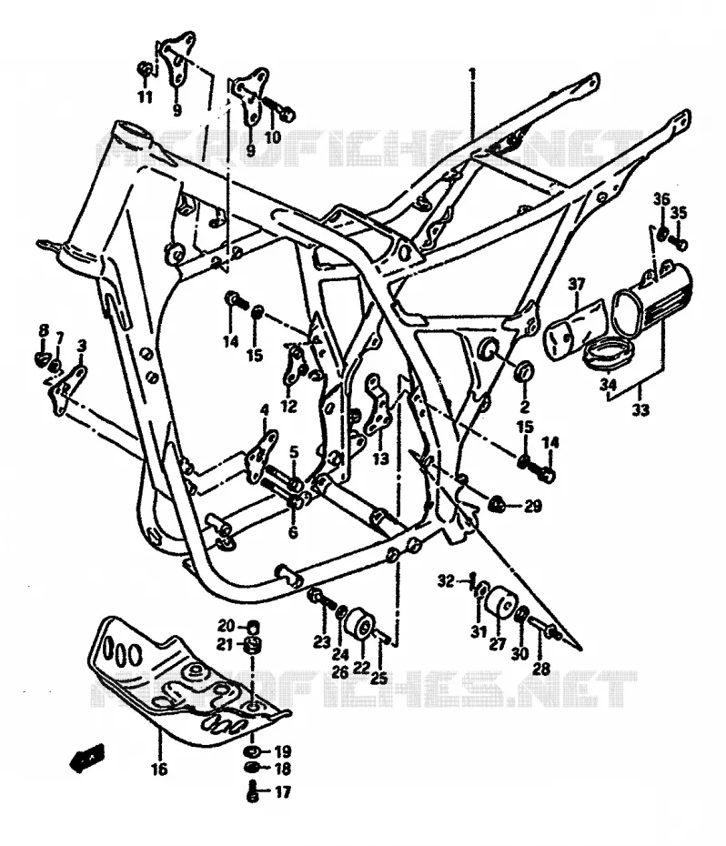 CADRE (MODELE F/G/H) Suzuki MOTO 600 DR 1988  DR600SJ(E2)