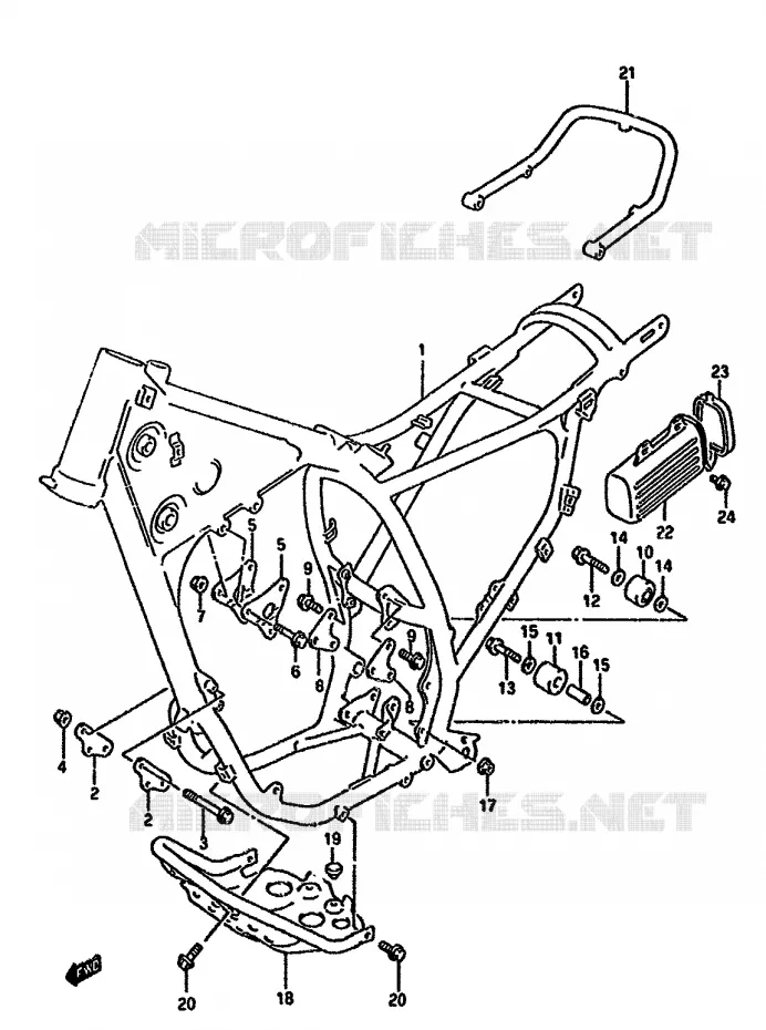 CADRE (MODELE L) Suzuki MOTO 350 DR 1993  DR350SUP(L/M/N/P/R)