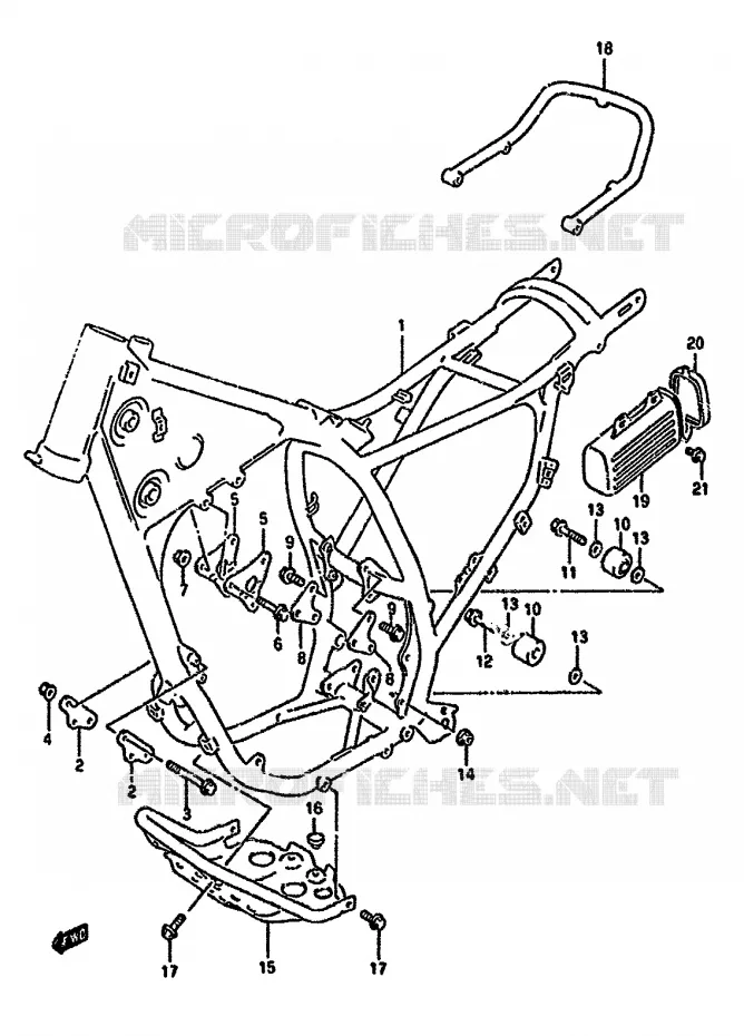 CADRE (MODELE R) Suzuki MOTO 350 DR 1994  DR350SHR(L/M/N/P/R)