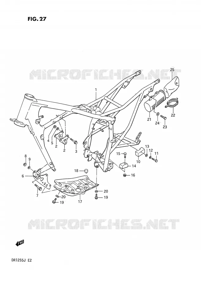 CADRE Suzuki MOTO 125 DR 1985  DR125SF(E2)
