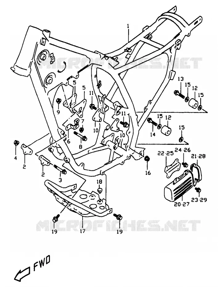CADRE Suzuki MOTO 350 DR 1997  DR350V(V/W/X)