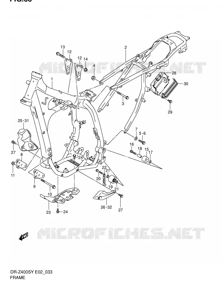 CADRE Suzuki MOTO 400 DR-Z 2002  DR-Z400SK2(E2)