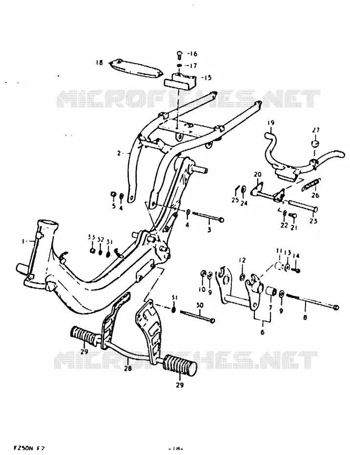 CADRE Suzuki SCOOTER 50 FZ 1992  FZ50N