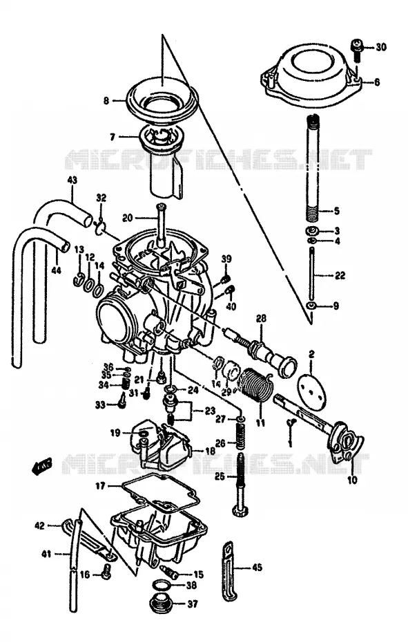 CARBURATEUR (MODELE N/P/R,EXCEPT E24) Suzuki MOTO 350 DR 1994  DR350SHR(L/M/N/P/R)