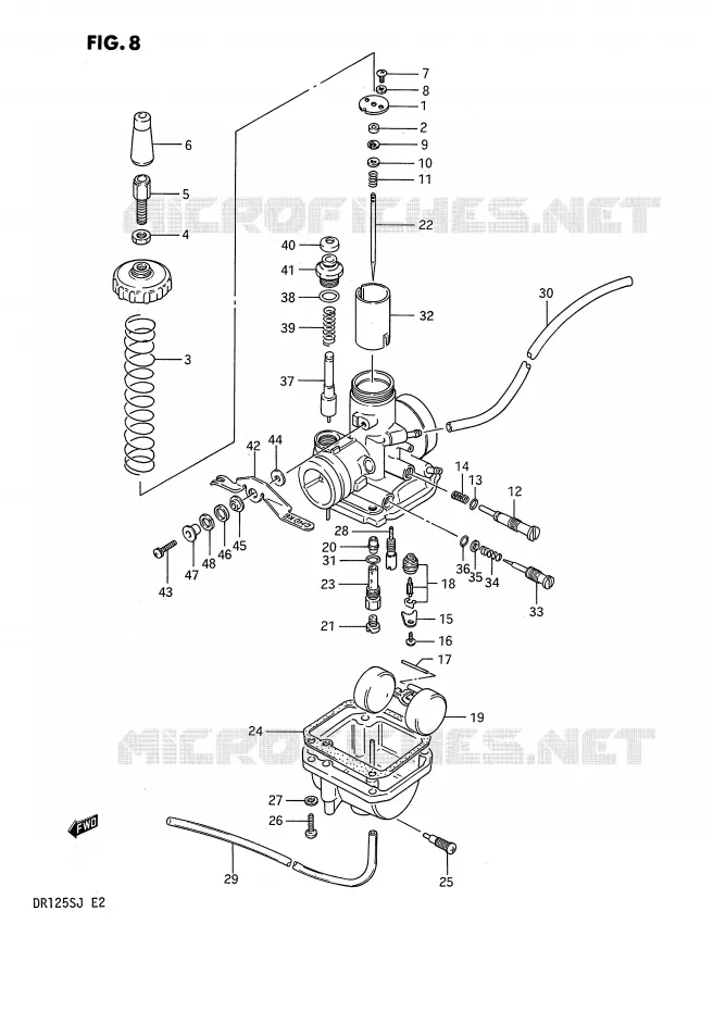 CARBURATEUR Suzuki MOTO 125 DR 1985  DR125SF(E2)