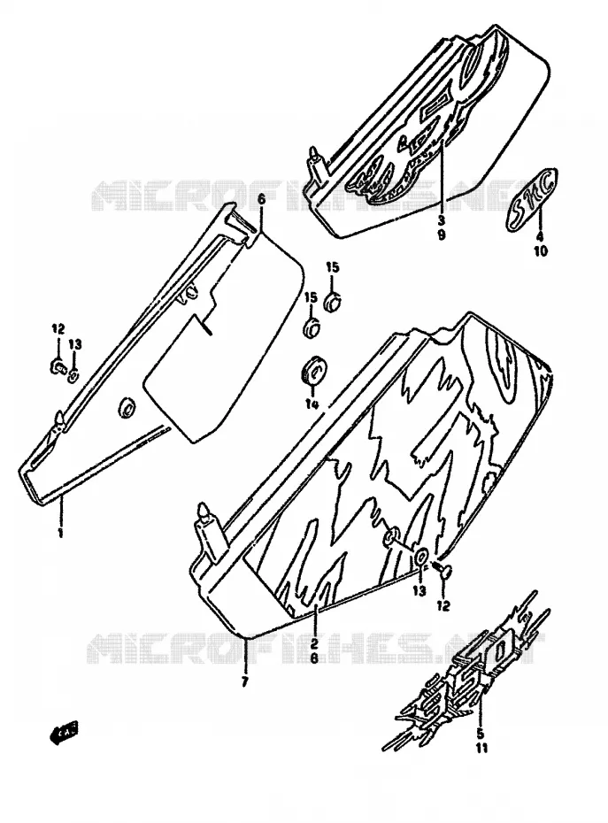 CARENAGES ARRIERE  (DR350SHN/SHP/SHR) Suzuki MOTO 350 DR 1994  DR350SR(L/M/N/P/R)