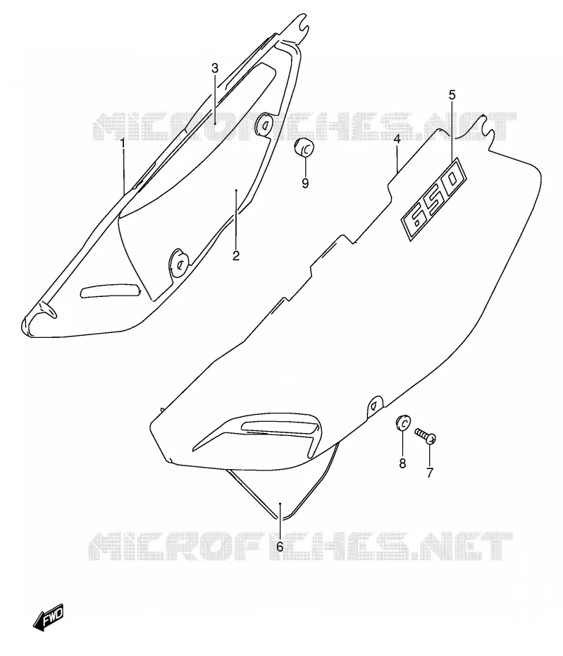 CARENAGES ARRIERE  (MODELE K2) Suzuki MOTO 650 DR 2005  DR650SEK5(E3/E28)