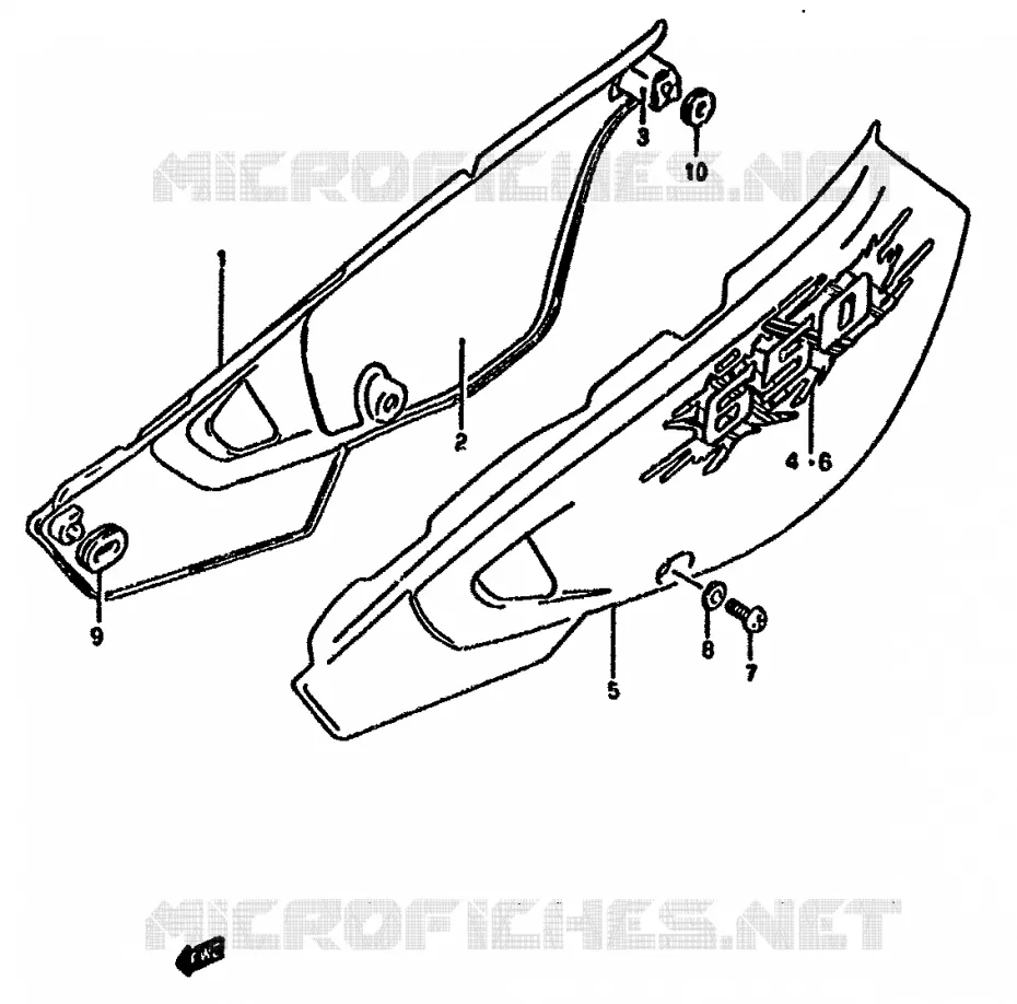 CARENAGES ARRIERE  (MODELE R) Suzuki MOTO 650 DR 1992  DR650RN(N/P/R)