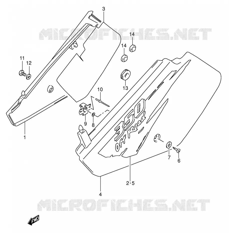 CARENAGES ARRIERE  (MODELE T) Suzuki MOTO 350 DR 1990  DR350L(E1)