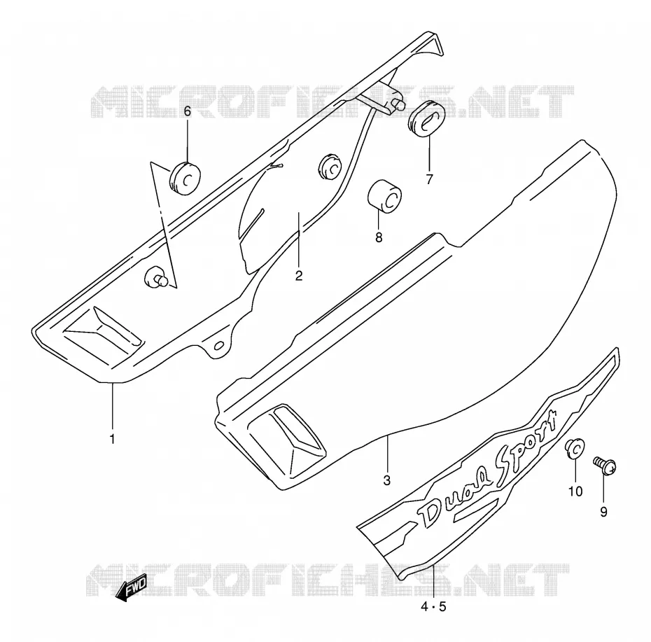 CARENAGES ARRIERE  (MODELE V) Suzuki MOTO 125 DR 1994  DR125SER(E4)