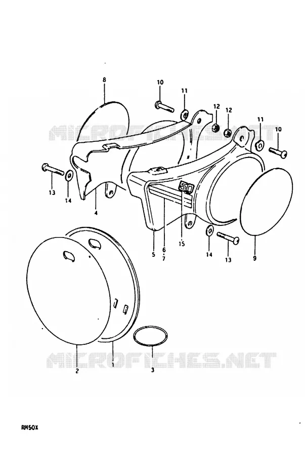 CARENAGES ARRIERE  (RM50X) Suzuki MOTO 50 RM 1980  RM50T(C/N/T/X)