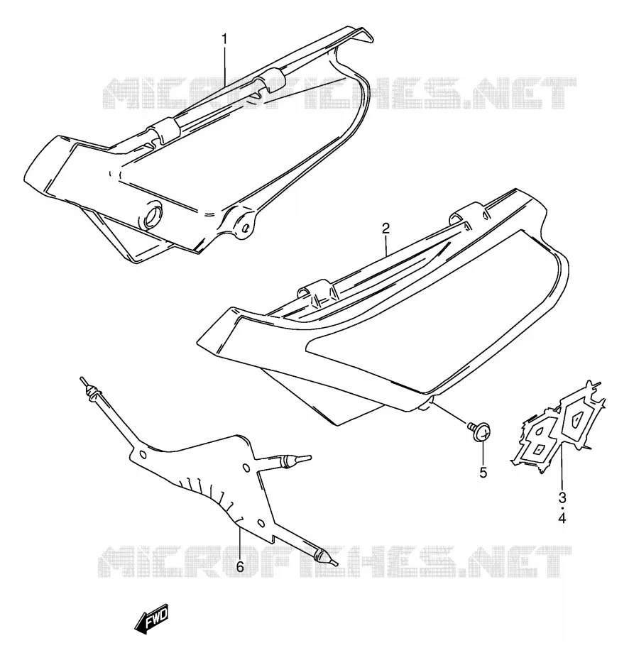 CARENAGES ARRIERE Suzuki MOTO 80 DS 1997  DS80V(E24)