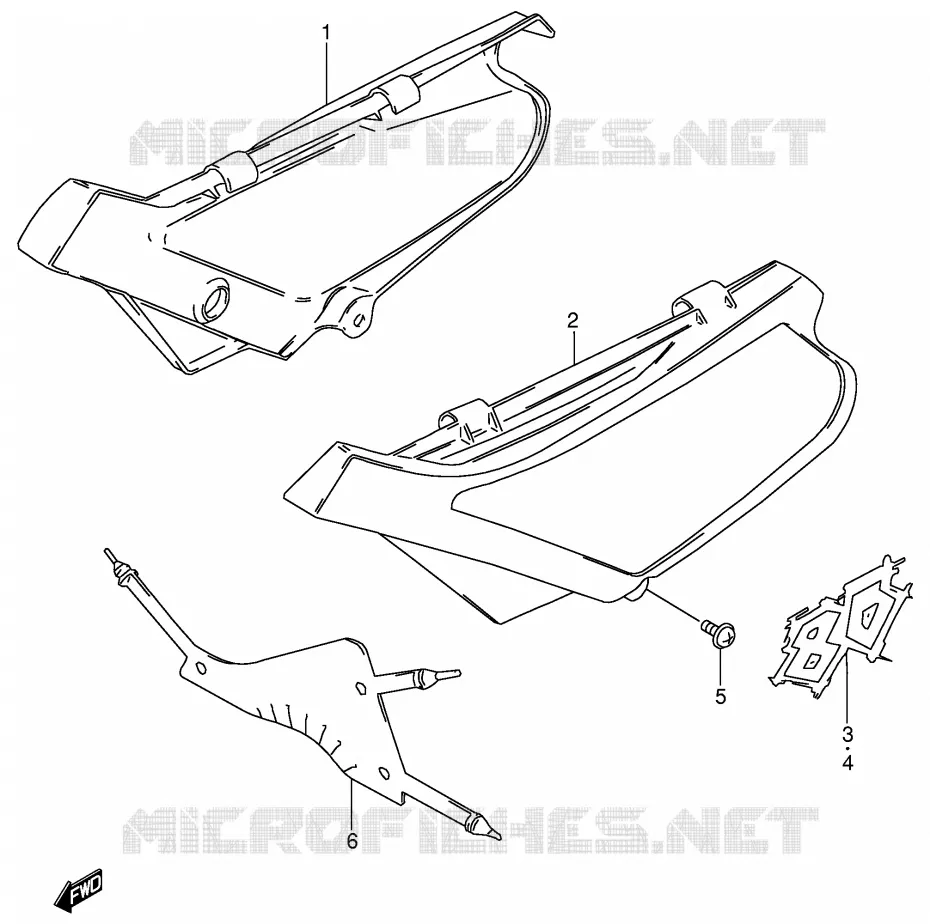 CARENAGES ARRIERE Suzuki MOTO 80 DS 1997  DS80V(E3/E28)