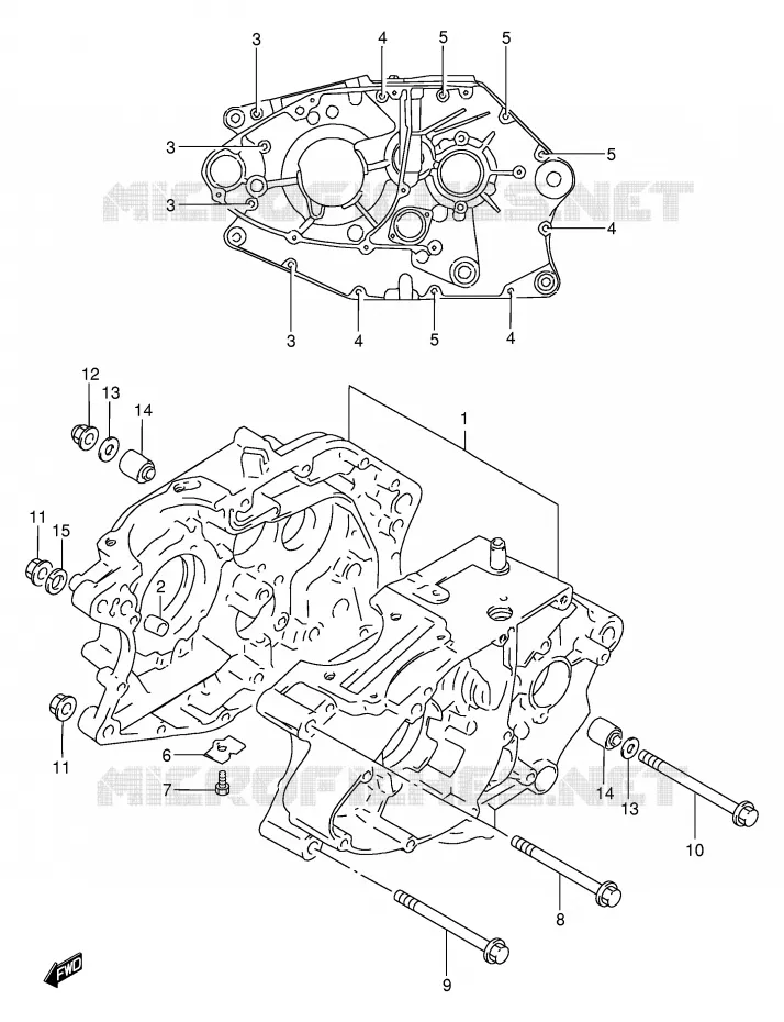 CARTER Suzuki MOTO 200 DF 1996  DF200ET(E24)