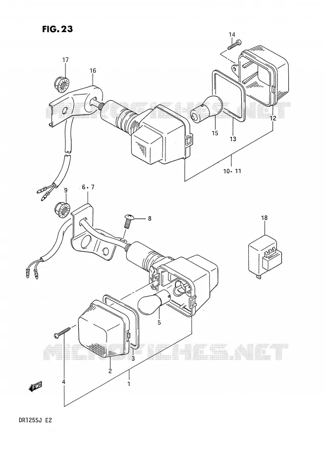 CLIGNOTANTS (E1, E24, E4 ~F.NO.106478) Suzuki MOTO 125 DR 1985  DR125SF(E2)