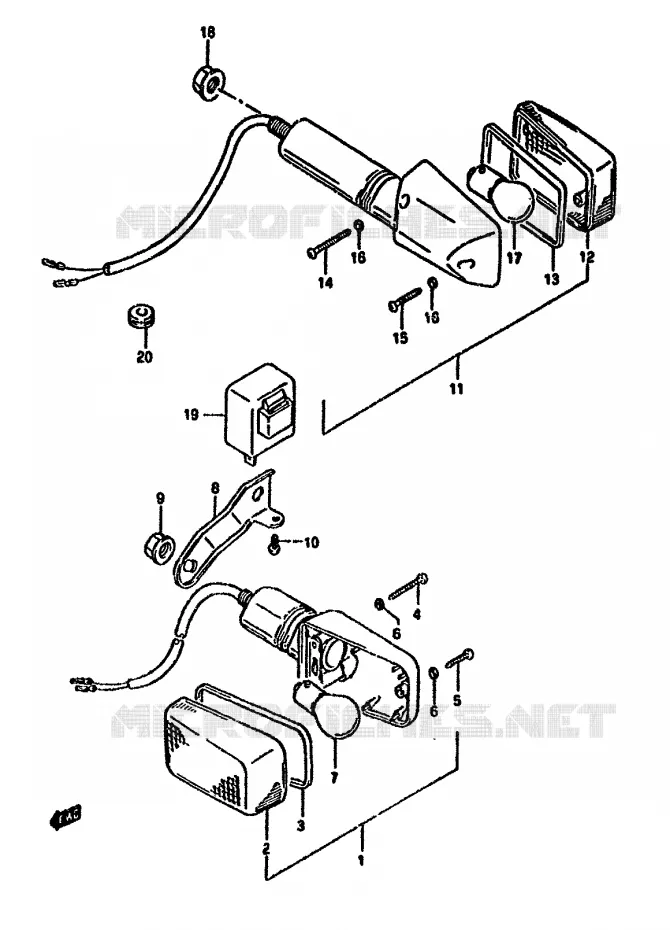 CLIGNOTANTS (MODELE R) Suzuki MOTO 650 DR 1994  DR650RR(N/P/R)