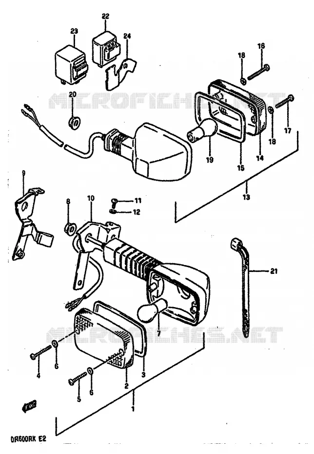 CLIGNOTANTS Suzuki MOTO 600 DR 1986  DR600RG(E2)