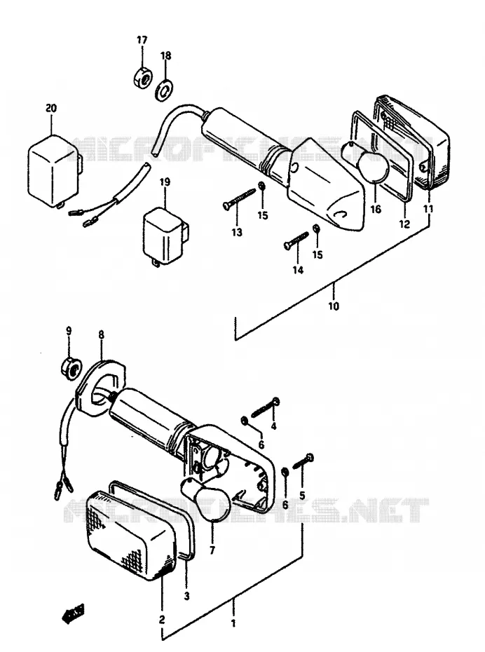CLIGNOTANTS Suzuki MOTO 650 DR 1991  DR650RSUM(L/M)