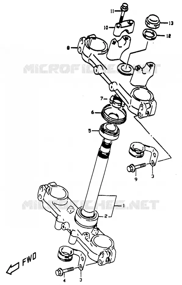 COLONNE DE DIRECTION Suzuki MOTO 350 DR 1998  DR350W(V/W/X)