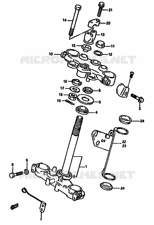COLONNE DE DIRECTION Suzuki MOTO 650 DR 1994  DR650RR(N/P/R)