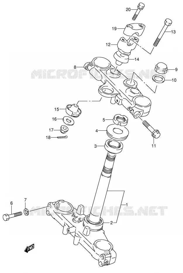 COLONNE DE DIRECTION Suzuki MOTO 650 DR 1996  DR650RSEUT(E4)