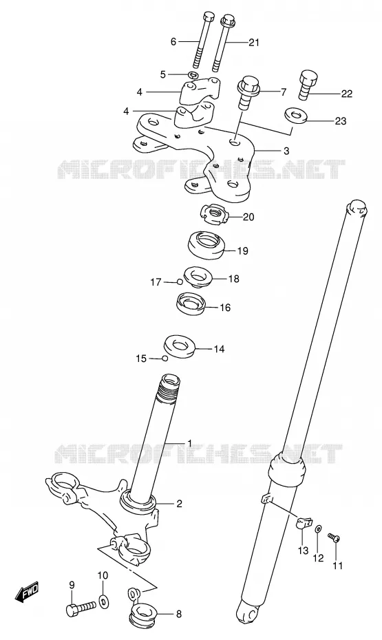 COLONNE DE DIRECTION Suzuki MOTO 80 DS 2000  DS80Y(E3/E28)