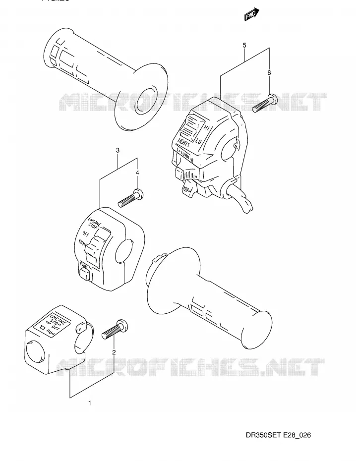 COMMODOS (MODELE L/M/N/P/R/S) Suzuki MOTO 350 DR 1995  DR350SES(E28)