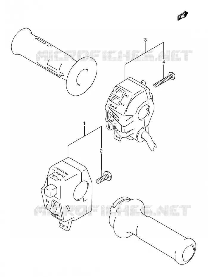 COMMODOS (MODELE M/N/P/R/S) Suzuki MOTO 800 DR 1996  DR800SUT