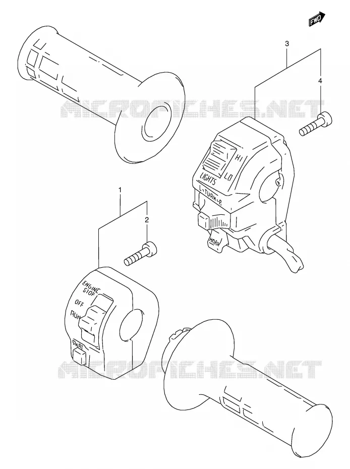 COMMODOS (MODELE R/S) Suzuki MOTO 350 DR 1999  DR350SEX(E2)