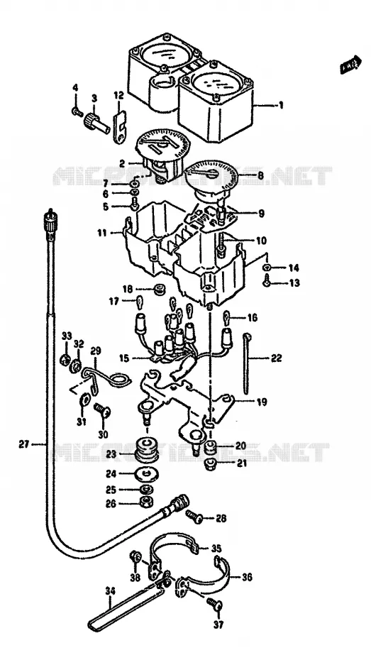 COMPTEUR (DR350SHN/SHP/SHR) Suzuki MOTO 350 DR 1992  DR350SN(L/M/N/P/R)