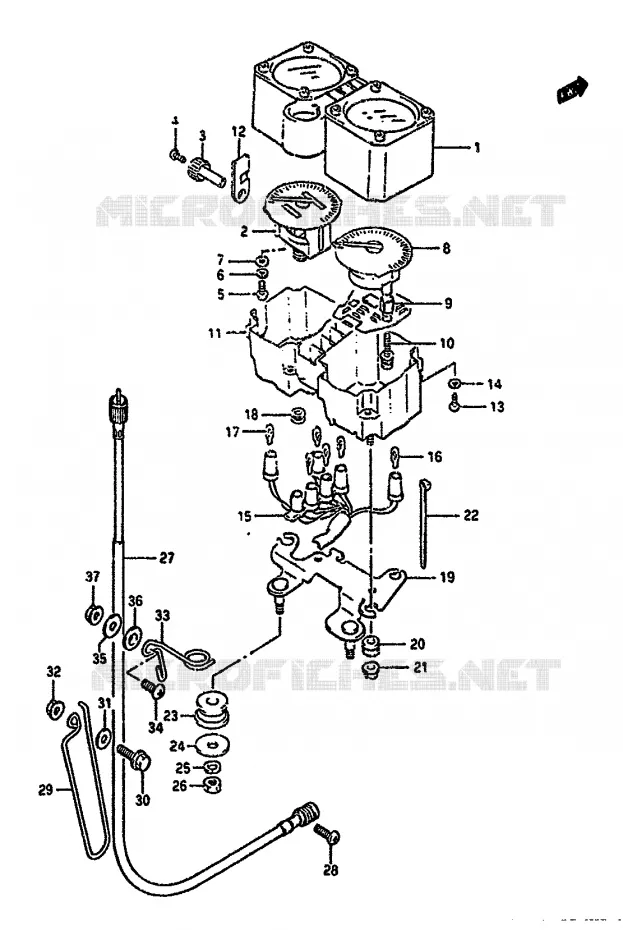COMPTEUR (DR350SL/SM/SN/SP/SR) Suzuki MOTO 350 DR 1993  DR350SHP(L/M/N/P/R)