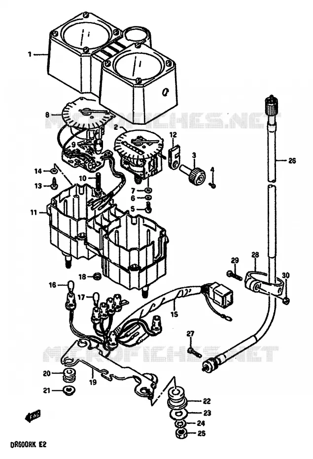 COMPTEUR (MODELE H/J/K) Suzuki MOTO 600 DR 1988  DR600RUJ(E2)
