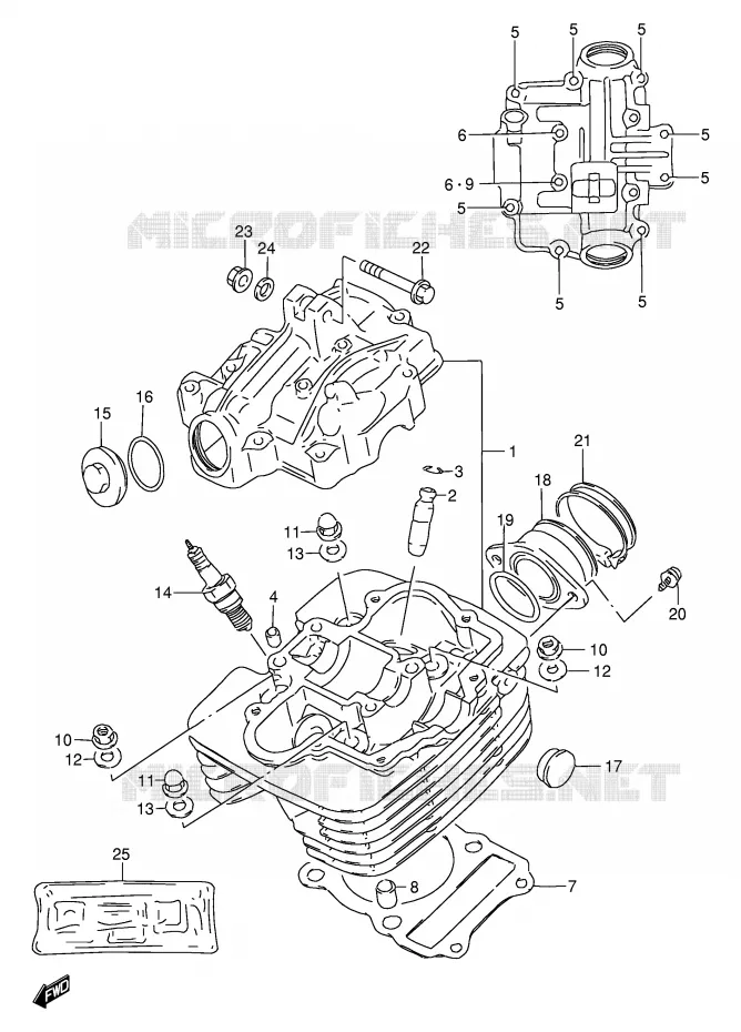 CULASSE Suzuki MOTO 200 DF 1997  DF200EV