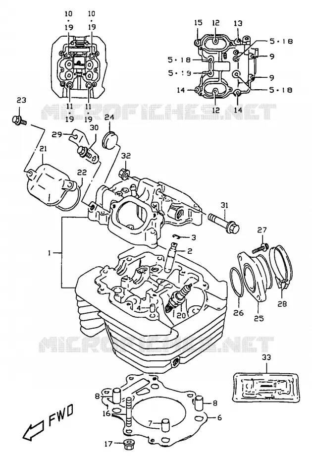 CULASSE Suzuki MOTO 350 DR 1999  DR350X(V/W/X)