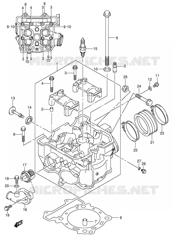 CULASSE Suzuki MOTO 400 DR-Z 2003  DR-Z400SK3(E2)