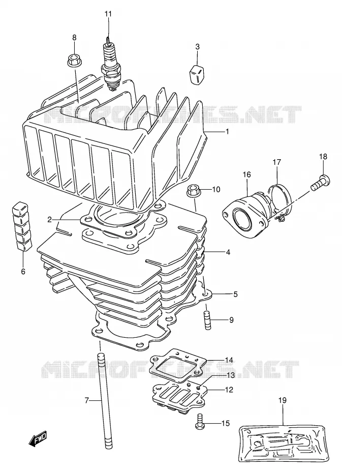 CYLINDRE Suzuki MOTO 100 AP 1996  AX100T(E94)