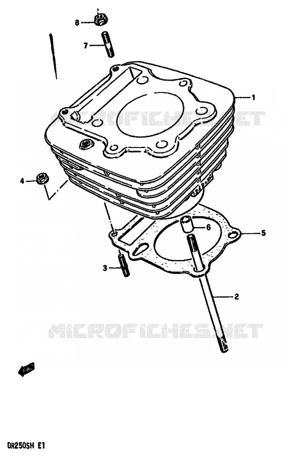 CYLINDRE Suzuki MOTO 250 DR 1987  DR250SH(E/F/G/H)