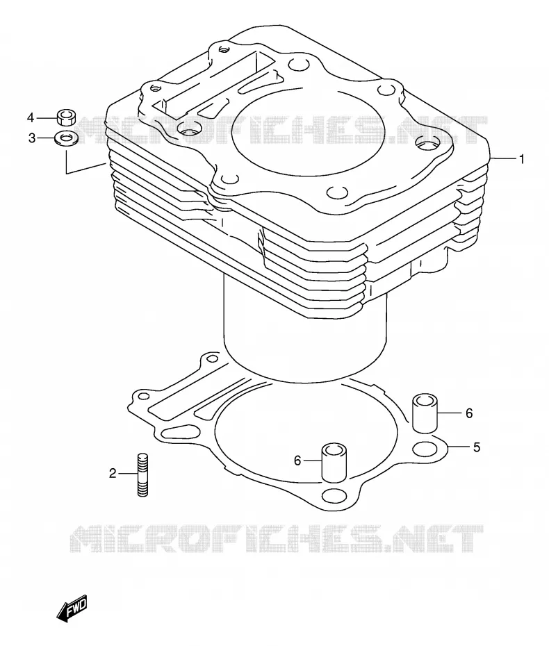 CYLINDRE Suzuki MOTO 350 DR 1996  DR350T(E1)