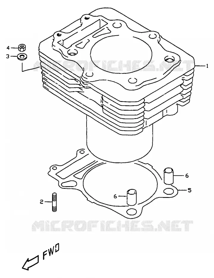 CYLINDRE Suzuki MOTO 350 DR 1998  DR350W(V/W/X)