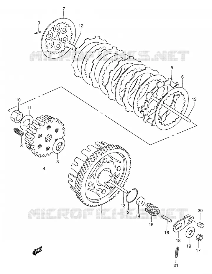 EMBRAYAGE Suzuki MOTO 100 AP 1994  AX100R(E94)