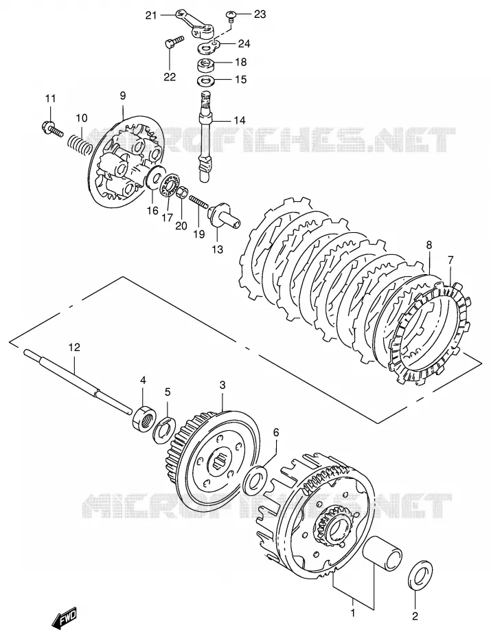 EMBRAYAGE Suzuki MOTO 125 DF 1999  DF125EX(E4)