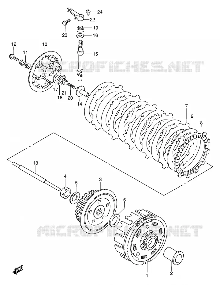 EMBRAYAGE Suzuki MOTO 200 DF 1999  DF200EX(E24)