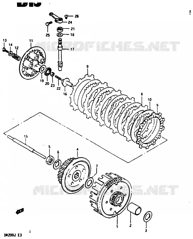EMBRAYAGE Suzuki MOTO 200 DR 1988  DR200J(G/H/J)