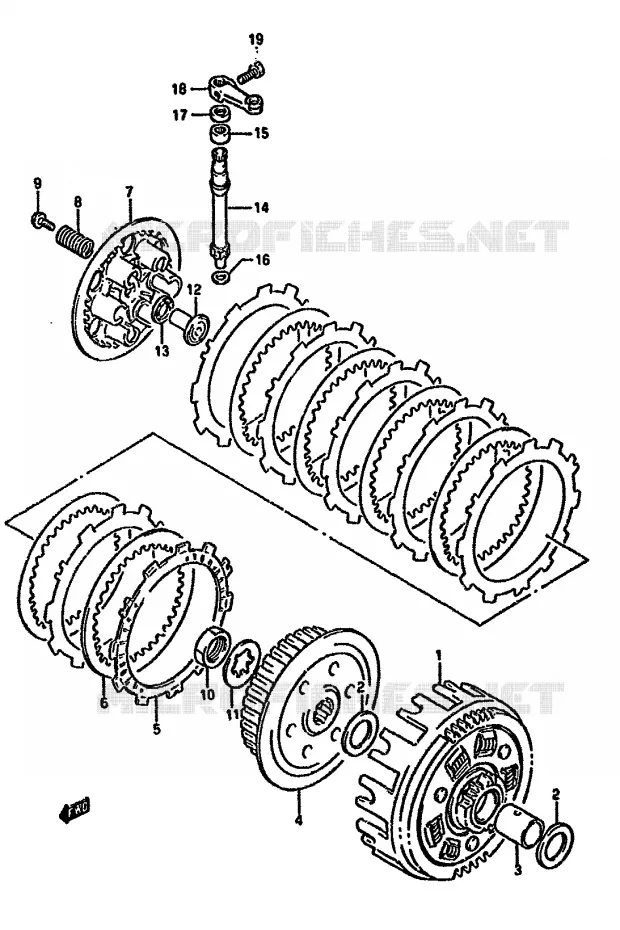 EMBRAYAGE Suzuki MOTO 350 DR 1993  DR350SP(L/M/N/P/R)